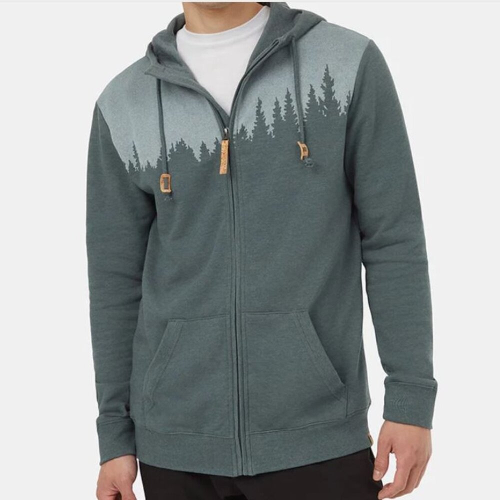 TenTree Juniper Zip Hoodie TCM1764-3234-Light Urban Green Heather/White XXL
